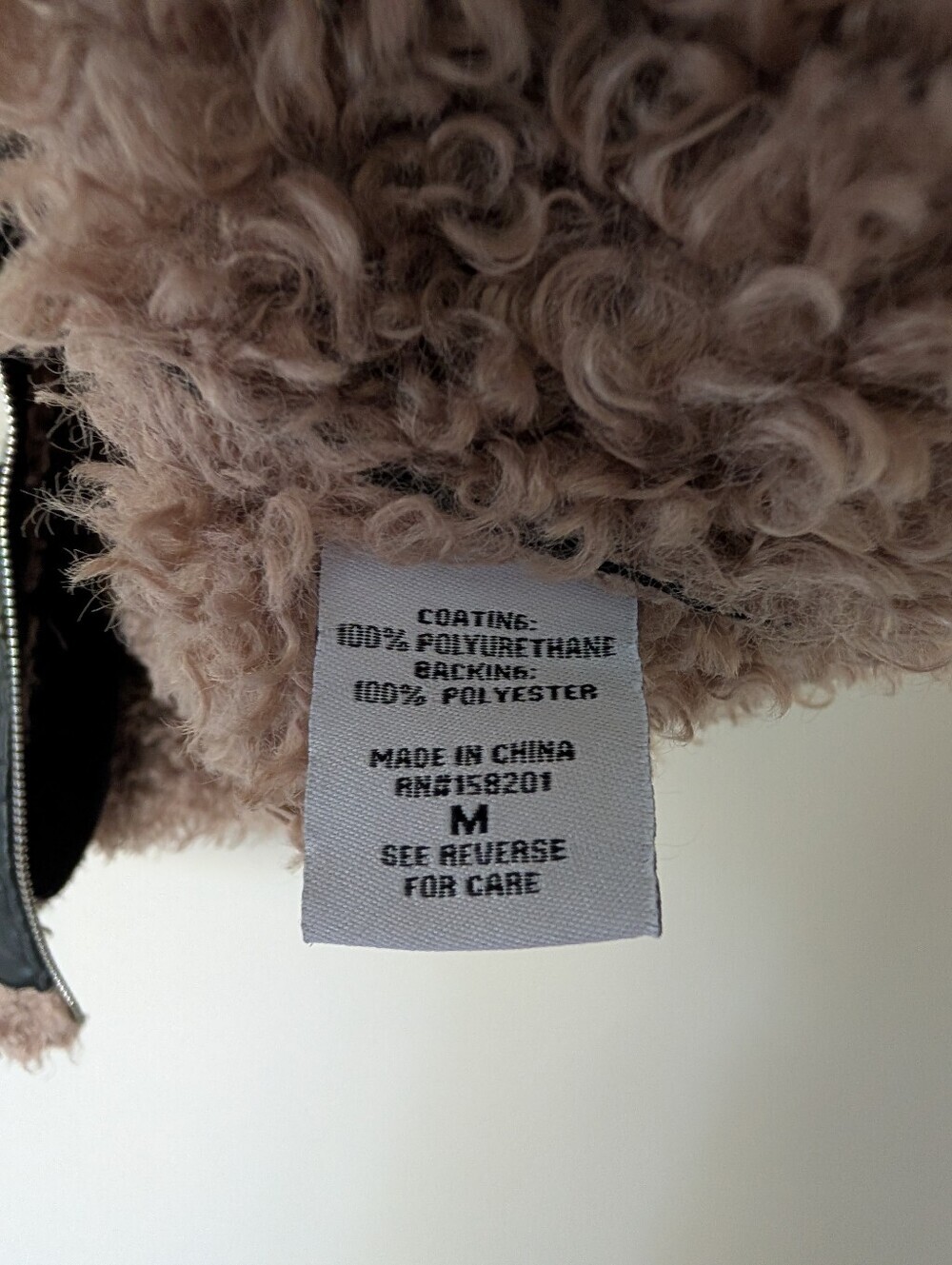 NWOT Cal1850 Faux Fur Trim Leather Vest with Cream Stripe - Picture 7 of 8